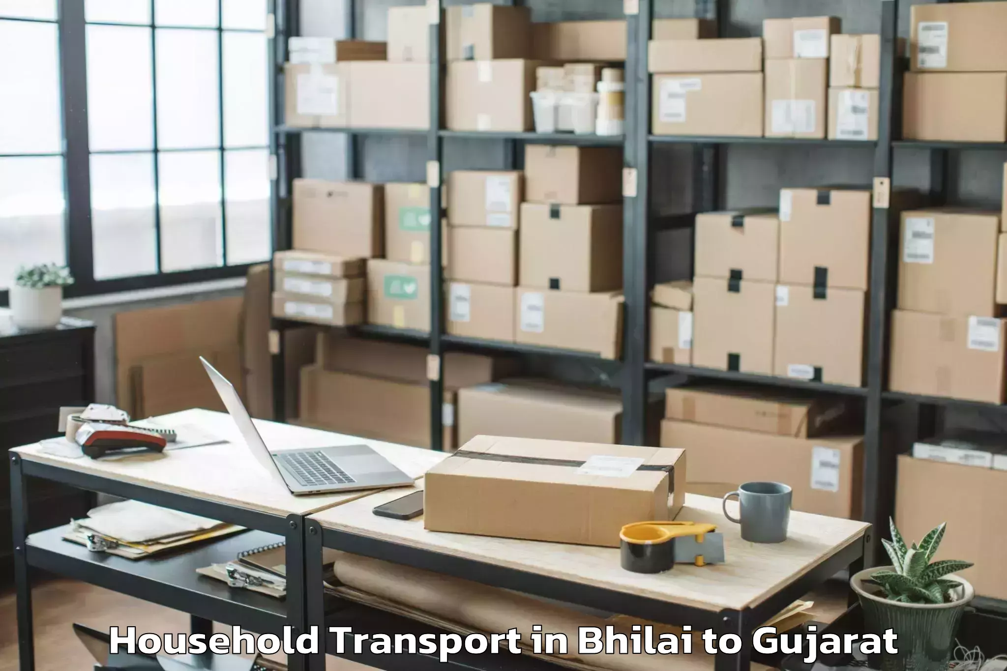 Professional Bhilai to Kutiyana Household Transport